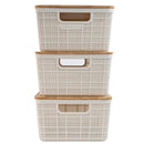 Kit 3 Caixas Organizadoras com Tampa de Bambu
