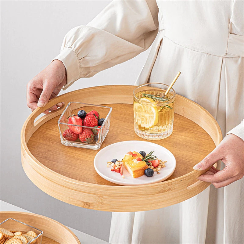 Bandeja Redonda de Bambu