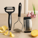 Kit 3 Utensílios Inox | Triturador, Descascador e Amassador - Della Casa