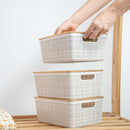 Kit 3 Caixas Organizadoras com Tampa de Bambu