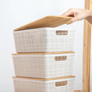 Kit 3 Caixas Organizadoras com Tampa de Bambu