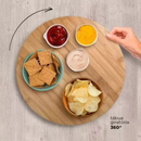 Tábua Giratória Bambu 32cm | Sirva com Estilo 360° - Della Casa