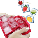 Kit 2 Formas de Gelo Silicone | Com Tampa Flexível - Della Casa