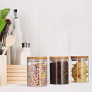 Kit 6 Potes de Vidro 200ml | Tampa de Bambu Hermética - Della Casa