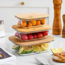 Kit 3 Potes de Vidro | Tampa de Bambu Hermética