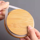 Kit Pote de Vidro com Tampa de Bambu