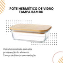 Kit 6 Potes de Vidro 640ml Tampa de Bambu Della Casa