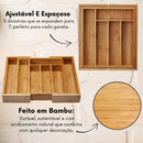 Porta-Talheres de Bambu Extensível